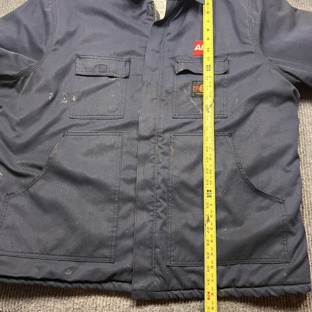 Carhartt FR Flame Resistant Men's 2XL Canvas Blue Work Coat Jacket Quilted Lined - Picture 5 of 16